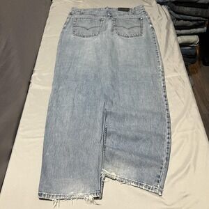 Levis SilverTab Loose Jeans Mens 36x32 Blue Light Wash Wide Leg Distressed Denim